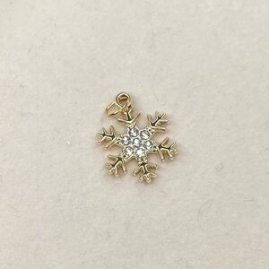 Gold Snowflake Charm | Winter Jewelry Pendant